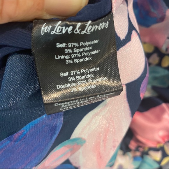FOR LOVE AND LEMONS Wyatt Floral Ruched Mini Dress Size Medium - Picture 8 of 12